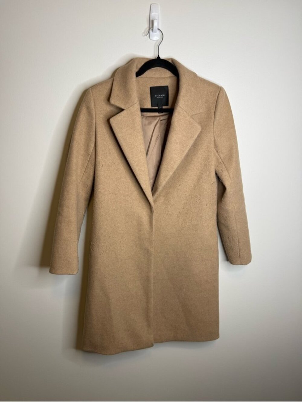 Ever new Tailored Camel Wool-Blend Pea Coat size 4